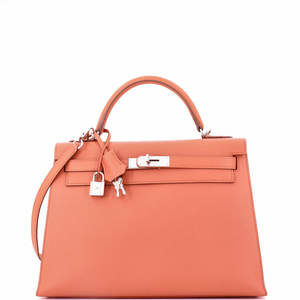 Hermes Kelly 32 Pink Epsom with Palladium Hardware